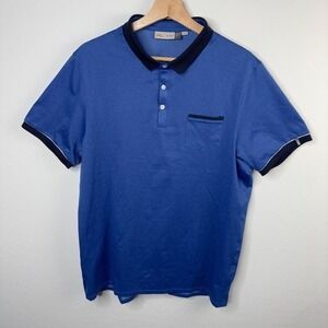 KJUS UPF 30+ Size 52IL Men's Polo Shirt Blue Short sleeve Buttoned Collared neck